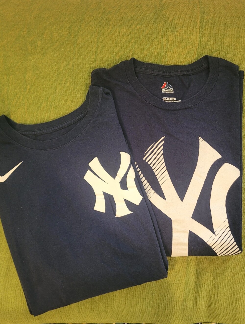 2 NY Yankee Tees Navy Mens Short Sleeve Size XXL